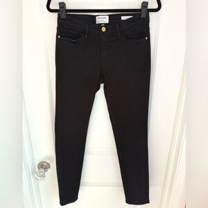 Frame Le Color Skinny Jeans Film Noir Black Size 27